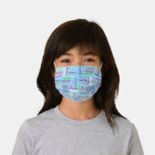 Custom Blue Pink Green Orange Red Purple Names Kids' Cloth Face Mask (Worn)