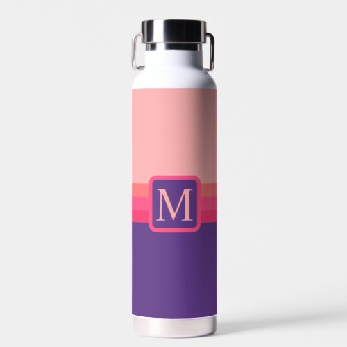 Custom Blue Pink Purple Color Block Water Bottle