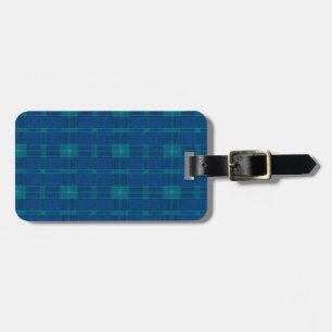 Custom Blue Plaid Luggage Tag
