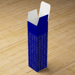 Custom Blue Plaid Wine Gift Box