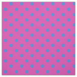 Custom Blue Polka Dots on Magenta Pattern Fabric