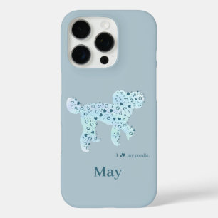 Custom Blue Poodle   Personalized Dog Mom Gift iPhone 16 Pro Case