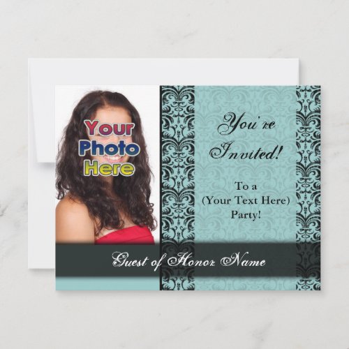Custom Blue Pretty Party Invitation