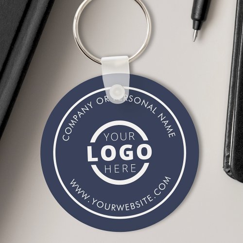 Custom Blue Promotional Business Logo Branded Keychain