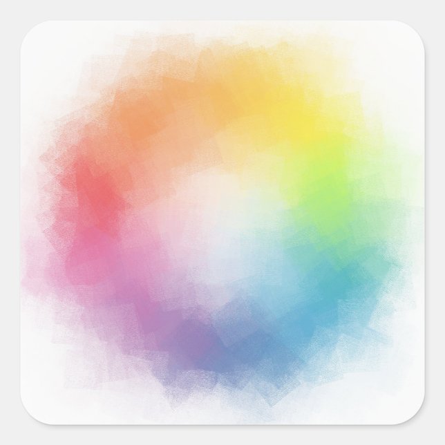 Custom Blue Purple Green Pink Red Yellow Blank Square Sticker (Front)