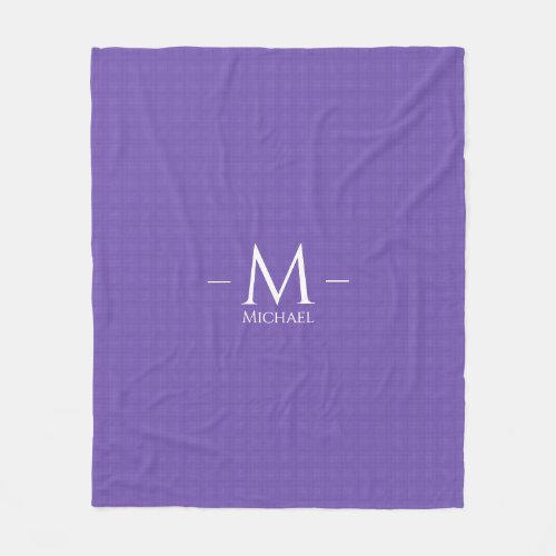 Custom Blue Purple Monogram Template Medium Fleece Blanket