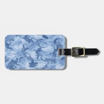 Custom Blue Reptile Camouflage Luggage Tag by atteestude at Zazzle