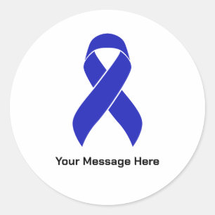 Custom Blue Ribbon Colon Cancer Awareness Classic Round Sticker