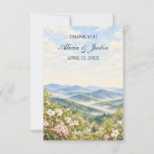 Custom Blue Ridge Spring Watercolor Wedding
