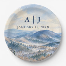 Custom Blue Ridge Winter Watercolor Wedding