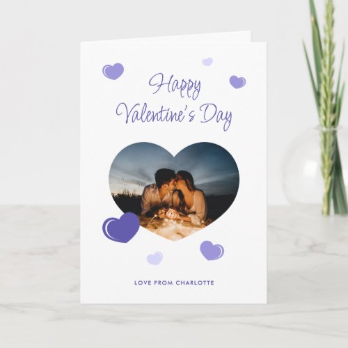 Custom Blue Romantic Photo Valentines Day Card