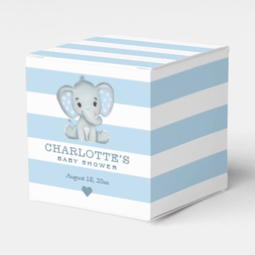 Custom Blue Safari Elephant Baby Shower Favor Boxes