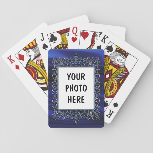 Custom Blue Satin _ Bicycle Playing Cards