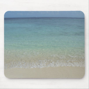 Custom Blue Sea Sky White Clouds Sand Template Mouse Pad