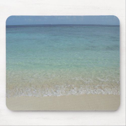 Custom Blue Sea Sky White Clouds Sand Template Mouse Pad