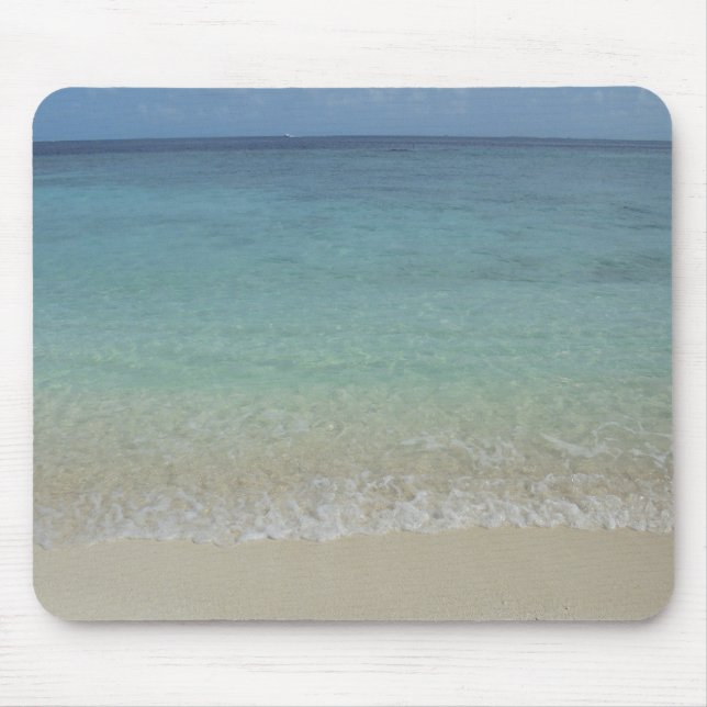 Custom Blue Sea Sky White Clouds Sand Template Mouse Pad (Front)