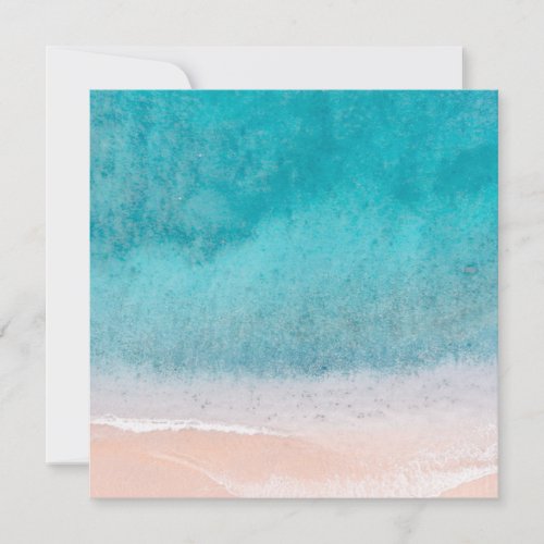 Custom Blue Sea Waves Seaside Beach Sand Blank Note Card