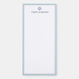 Custom Blue Seashell Logo Nautical Stationary Magnetic Notepad