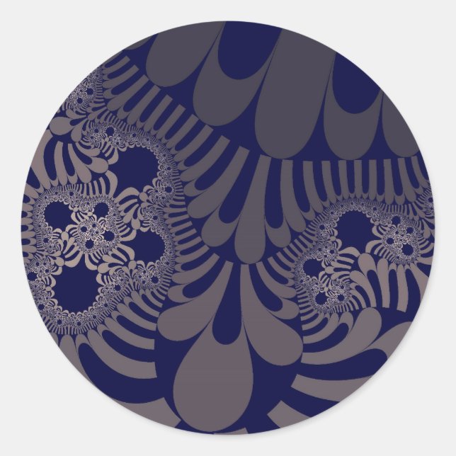 Custom Blue Silver Mod Large Round Stickers (Front)