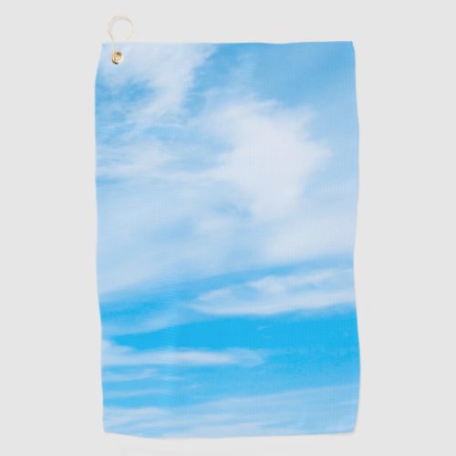 Custom Blue Sky White Clouds Elegant Template Golf Towel
