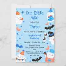 Custom Blue Spooky Cute Birthday