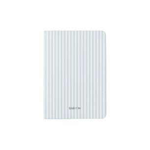 Custom Blue Stripe Coastal Passport Holder