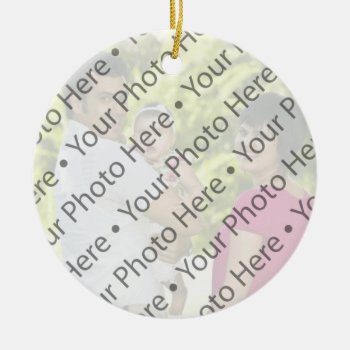Custom Blue Striped Photo Christmas Ornaments by thechristmascardshop at Zazzle