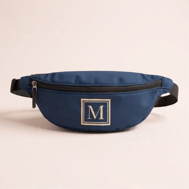 Custom Blue & Vanilla Framed Monogram Fanny Pack (Creator Uploaded)