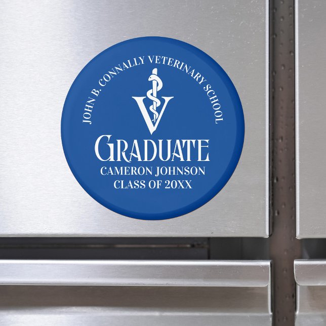 Custom Blue Veterinary School Graduation Magnet (Creator Uploaded)
