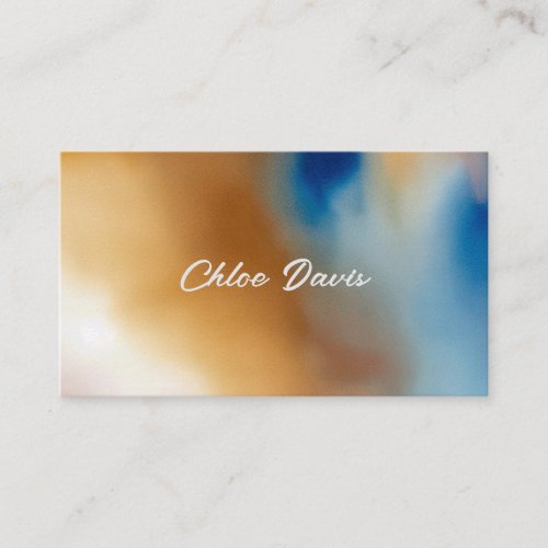 Custom Blue Wave Watercolor Business Card