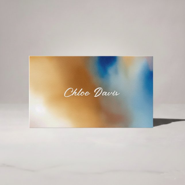 Custom Blue Wave Watercolor Business Card (Creator Uploaded)
