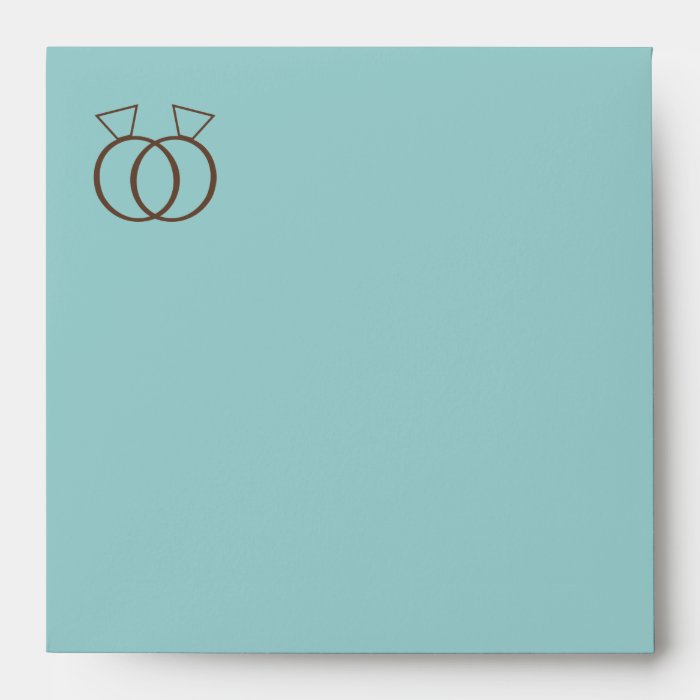 Custom Blue Wedding Rings Invitation Envelope