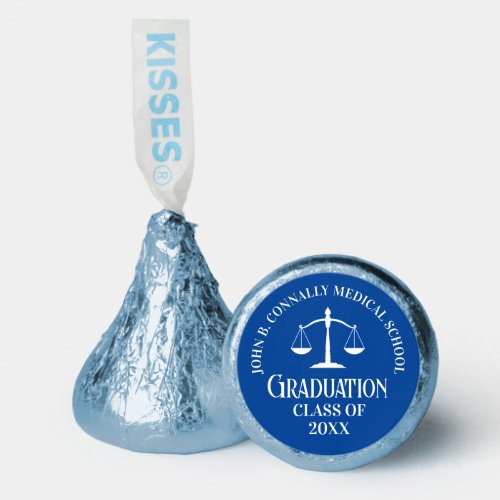 Custom Blue White Law School Graduation Party Hersheys Kisses