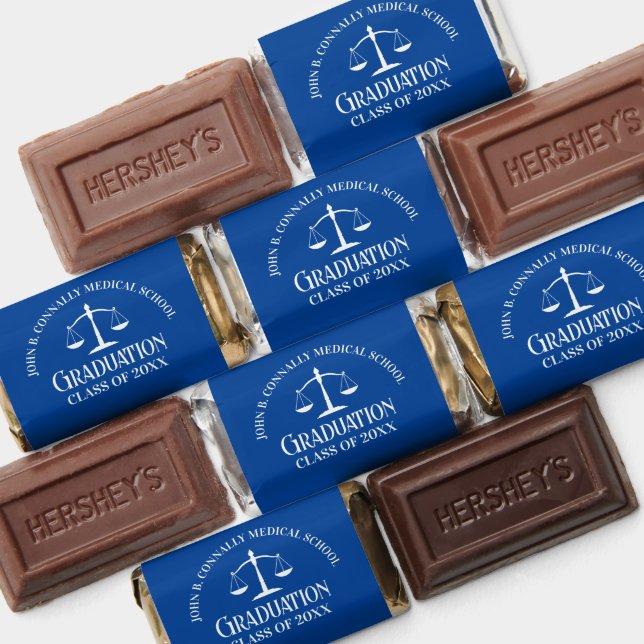 Custom Blue White Law School Graduation Party Hershey's Miniatures (Assorted)