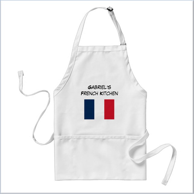 Custom Blue White & Red French Flag  Adult Apron (Creator Uploaded)