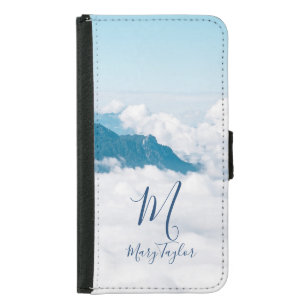 Custom Blue White Samsung Galaxy S5 Wallet Case