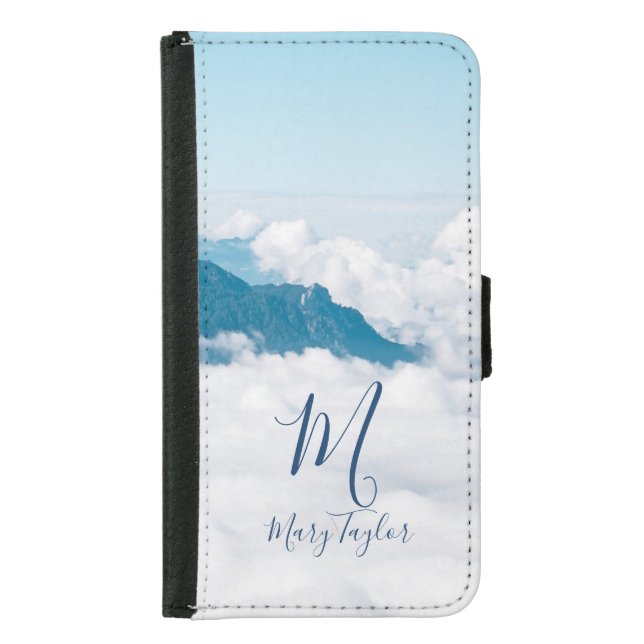 Custom Blue White Samsung Galaxy Wallet Case (Front)