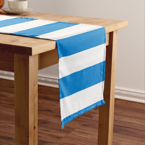 Custom Blue White Stripes Modern Elegant Template Short Table Runner