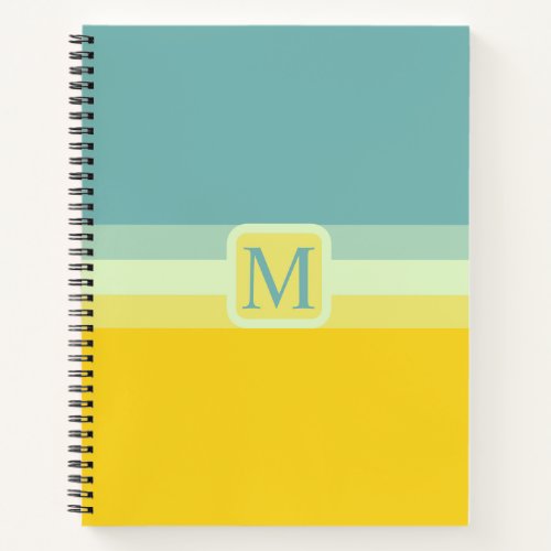 Custom Blue White Yellow Color Block Notebook