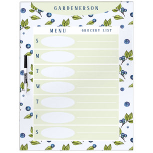 Custom Blueberry Menu & List Dry Erase Board