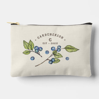 Custom Blueberry Wedding Date Accessory Pouch