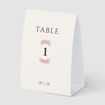 Custom Blush Garden Minimal Wedding Table Top Sign