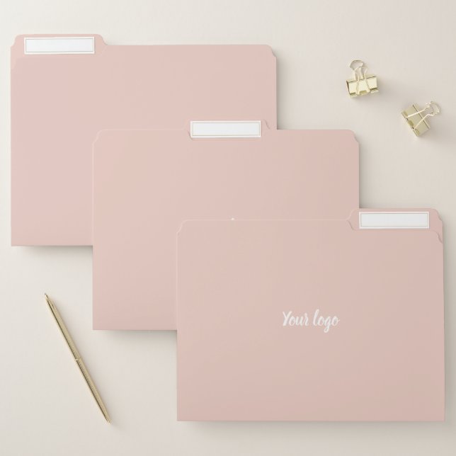 Custom Blush Pink Add Your Text File Folders (Set)