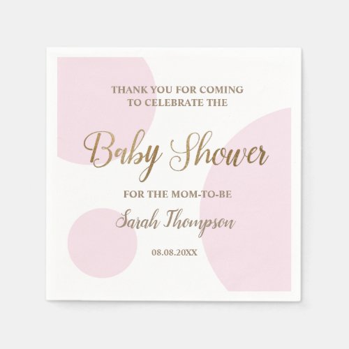 Custom Blush pink and white baby girl shower  Napkins