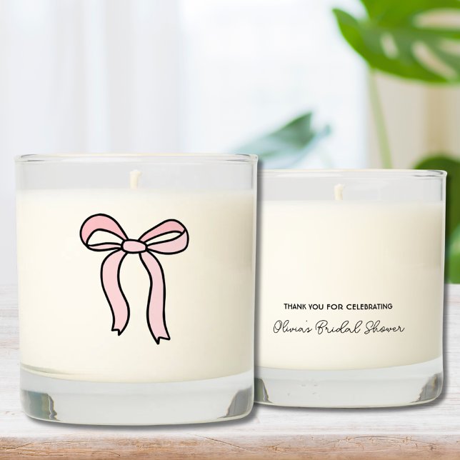Custom Blush Pink Bow Coquette Bridal Shower Favor Scented Candle (Custom Blush Pink Bow Coquette Bridal Shower Favor Scented Candle)