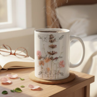 Custom Blush Pink Floral "A GIFT Just For You" Coffee Mug
