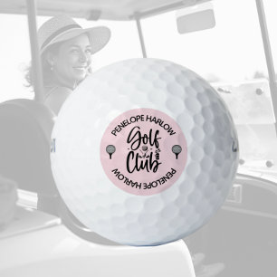 Custom Blush Pink Golf Club Name Golf Balls