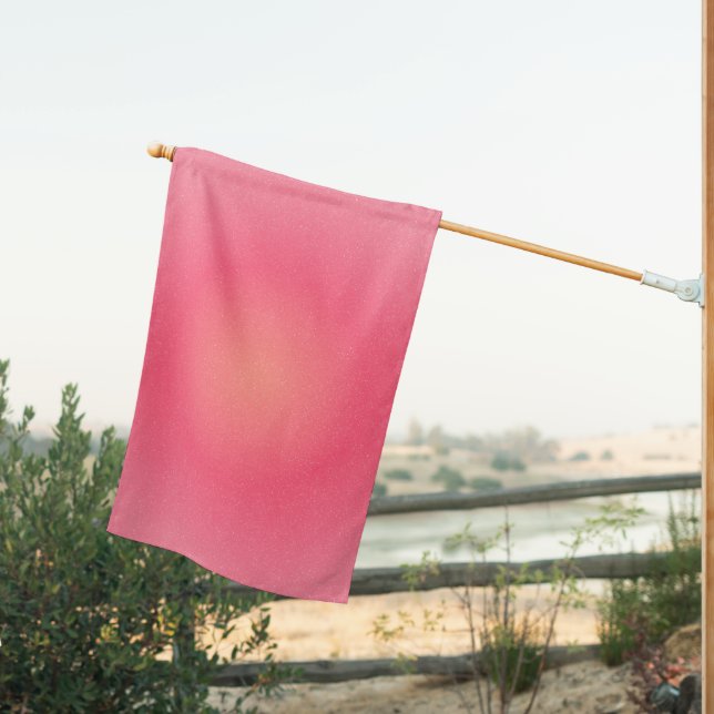 Custom Blush Pink Gradient Outdoor Flag (Insitu (Back))
