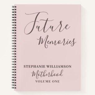Custom Blush Pink Motherhood Elegant Calligraphy Notebook