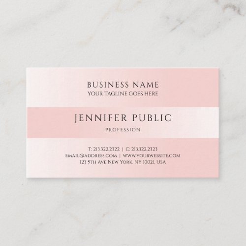 Custom Blush Pink Professional Modern Template Business Card